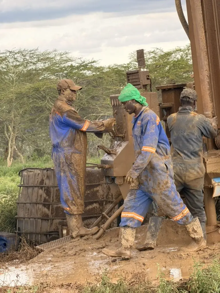 Drilling crew at work at Duka Moja