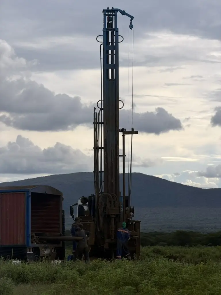 Drilling rig mast at Duka Moja, Narok County