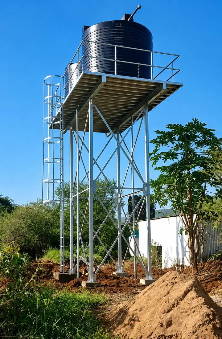 Water tower fabrication by Deep Core Wells